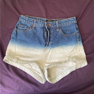 dip dye ombre denim high waisted shorts forever 21 size small